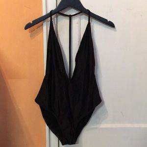 Missguided Deep V One Piece Bathing Suit